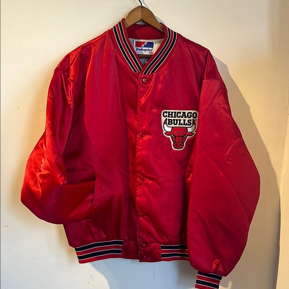 Vintage Chicago Bulls Red Satin Jacket - Picture 1 of 6